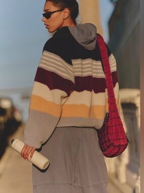 NWT! FP Hit The Slopes Printed
Fleece Jacket Papaya Combo Run Stripe Large